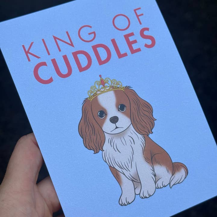 LOLLYPOPARTSTUDIO - Wholesale Everyday Greeting Card - Carte Cavalier King Charles « King of Cuddles »4
