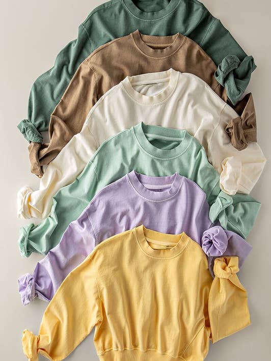 MINERAL WASHED MOCK NECK CROP SWEATSHIRT for wholesale by Fashion Week