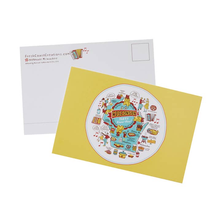 Postal de conocimientos sobre la fiesta de Wisconsin para venta al por mayor de HANmade Milwaukee