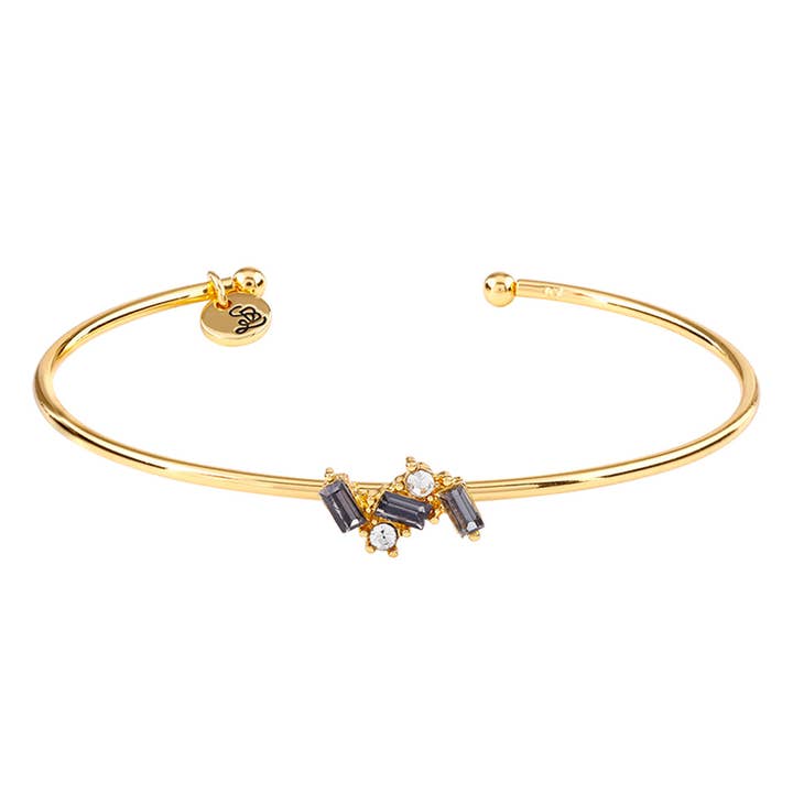 Crystal Bangle - Silver Shadow Cluster for wholesale by Santa Barbara Design Studio by Creative Brands