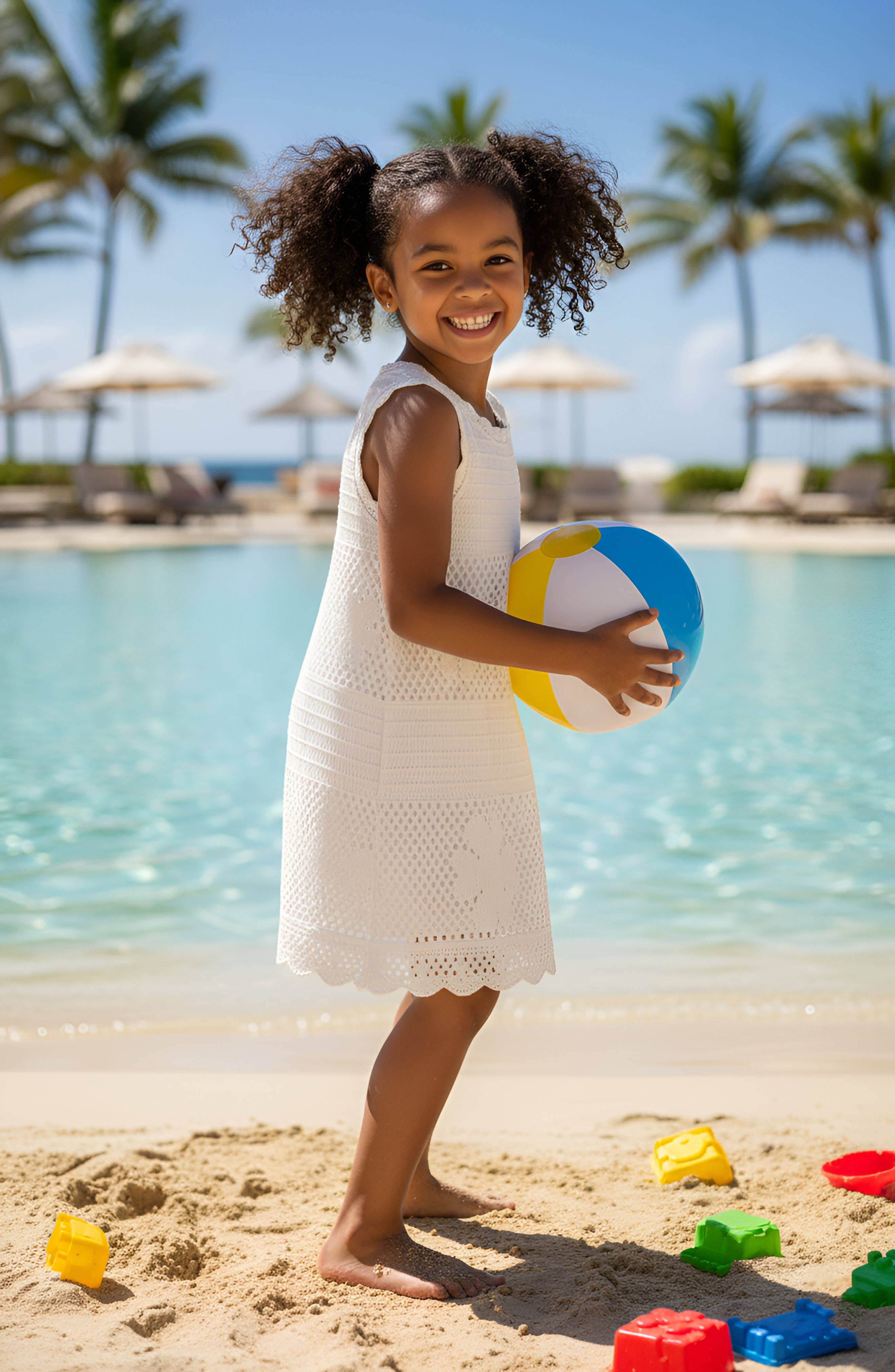 Emmi Floral Crochet Swim Coverup - White for wholesale on Faire3