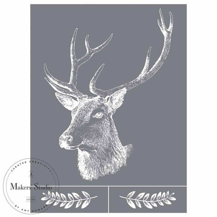 Deer Head - Mesh Stencil 9x12 for wholesale by A Makers' Studio