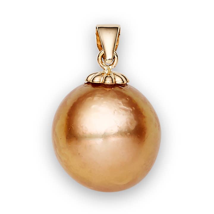 South Sea Gold Pearls Dural 14ct Gold Pendant 12-13 mm AAA for wholesale by Vayo Pearls