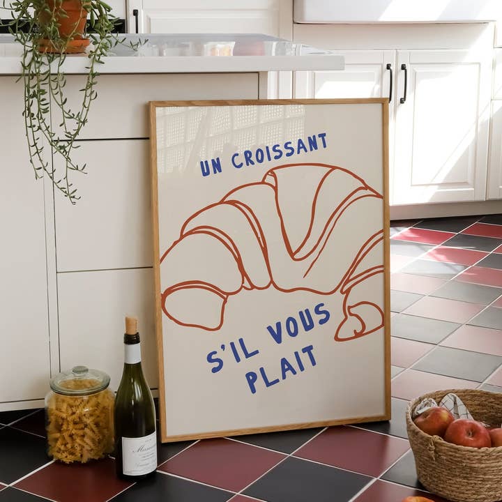 Croissant Kitchen Print for wholesale by Moonshine Prints