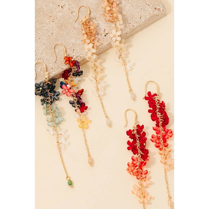 Anarchy Street - Wholesale Dangle Earrings - Acrylic Flower Charms Chain Dangle Earrings