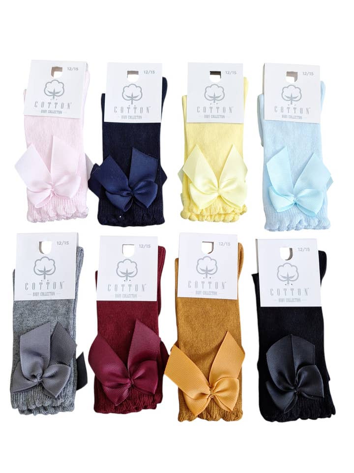 Cotton Socks – wholesale Socks – baby – MA101 HIGH SOCK CHILD WITH GROSGRAIN BOW 100% COTTON5
