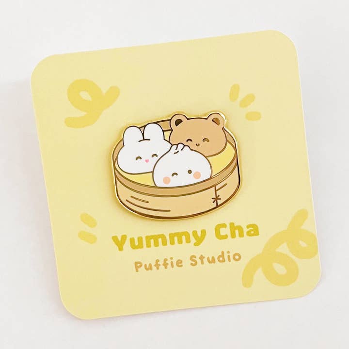 Puffie Studio - Wholesale Lapel pin/button - Yum Cha / Dim Sum Enamel Pin0