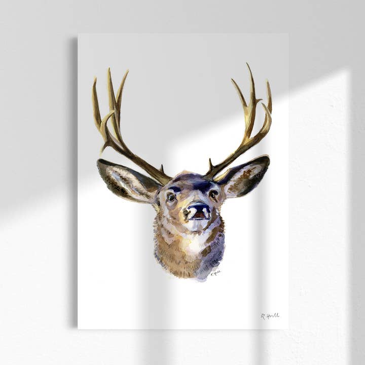 Stag A4/Letter Watercolour Print for wholesale by Robert James Hull