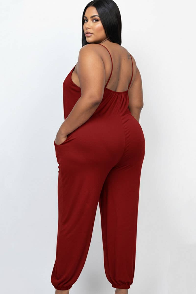 CAPELLA APPAREL - Wholesale Jumpsuit - Women's - Plus Size Sleeveless Jogger Jumpsuit21