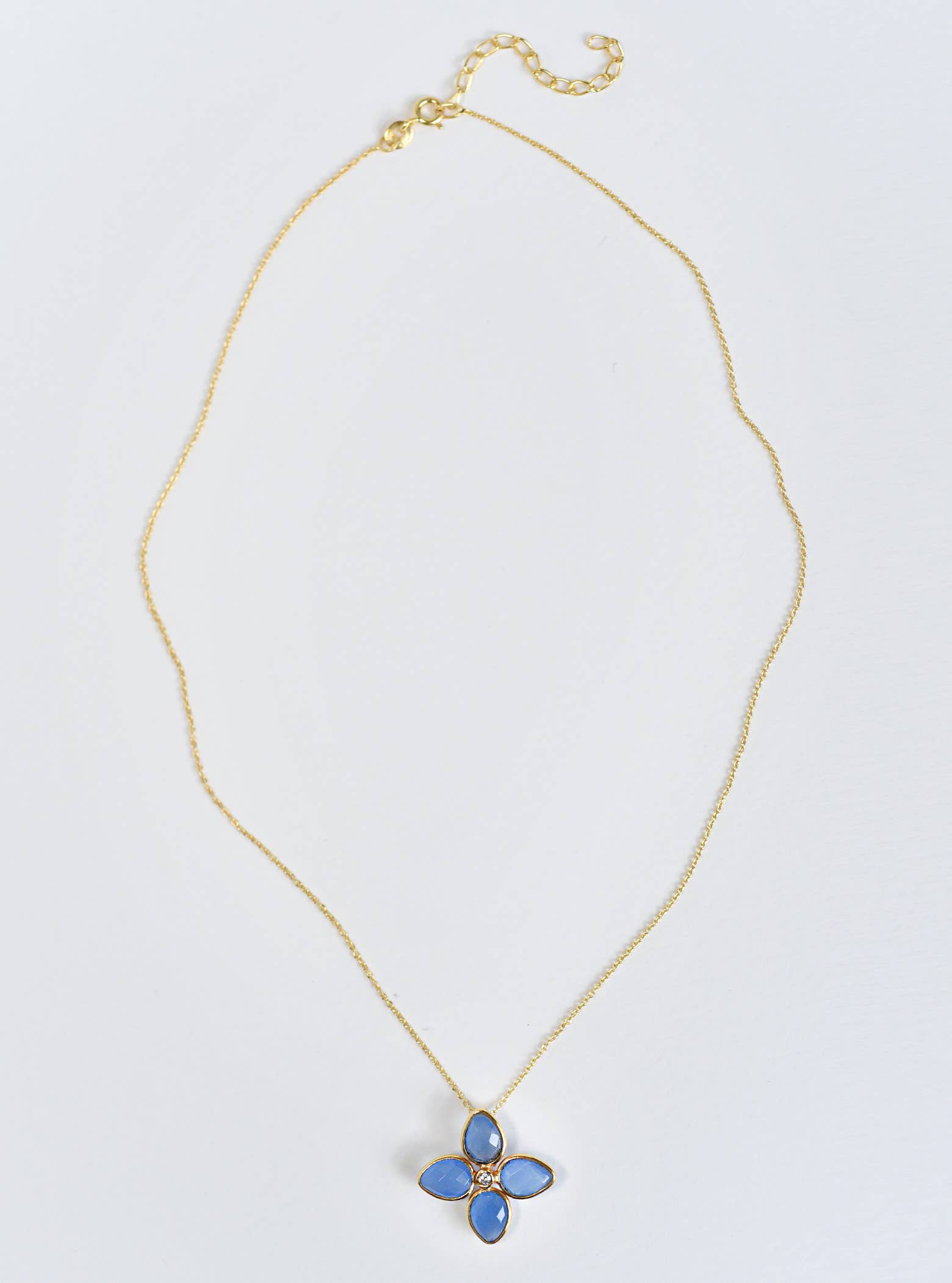 FELIX Z DESIGNS - Wholesale Pendant/Charm Necklace - 16"+2" Multi-stone Floral with CZ Necklace4