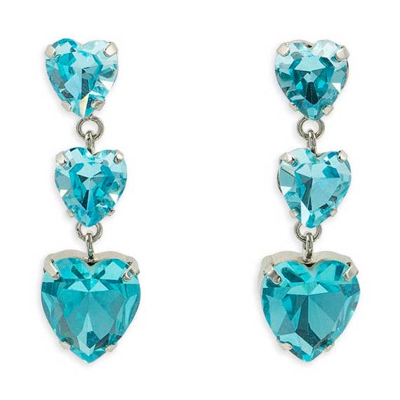 Brincos pendente coração em cristal por atacado de Bijoux Jean André S.R.L.