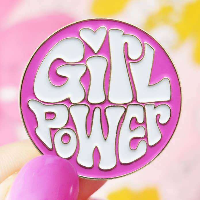 Girl Power enamel lapel pin for wholesale by Kate Gabrielle