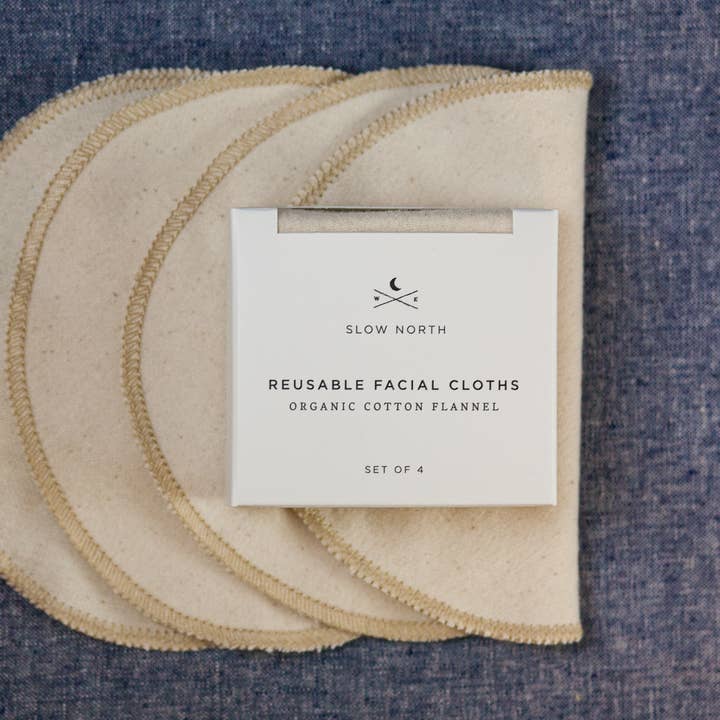 Set of 4 Reusable Facial Cloths for wholesale by Slow North