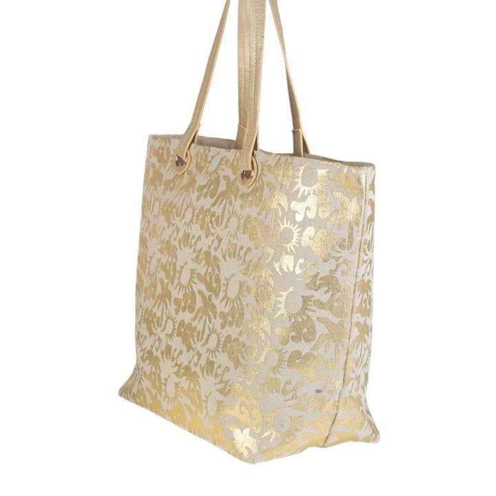 Kbas - Wholesale Beach Bag - BEACH CANVAS BAG, GOLD
