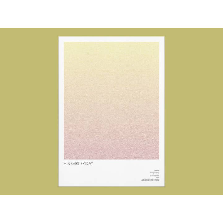 His Girl Friday Typographic Art Print Wall Decor for wholesale by Fade Out Prints