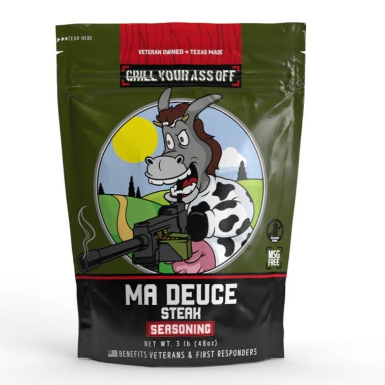 Grill Your Ass Off - Spices, Rubs, Seasonings, Sauces, Jerky – wholesale Rub – Ma Deuce Steak Seasoning™ 3LB Bag - Beef, Meat, Kitchen BBQ0