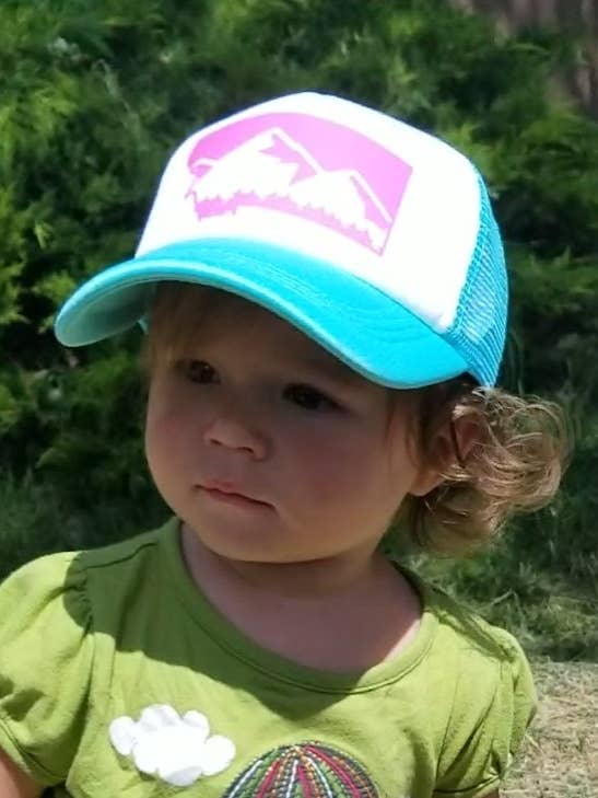 Småbarn Aqua med rosa Montana berghatt för wholesale av Montana Tees