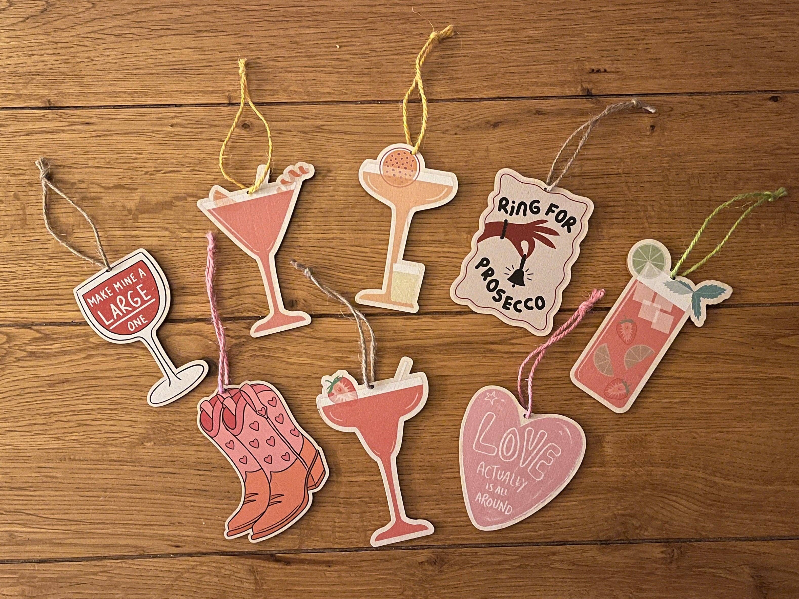 Woo Hoo Prints – wholesale Ornament – RING FOR PROSECCO - WOODEN DECORATION2