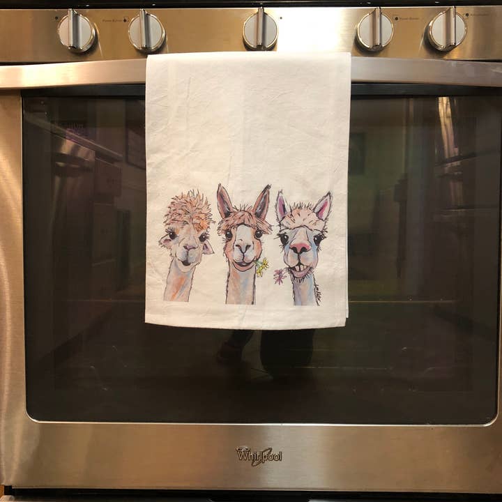 Hippie Hound Studios - Wholesale Tea Towel - Alpaca Flour Sack Towel, Alpaca Tea Towel Kitchen Decor2