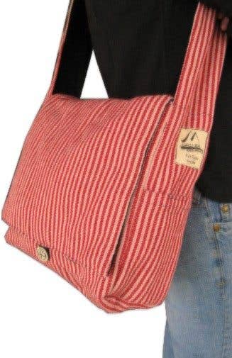 Ganesh Himal Trading - Wholesale Messenger Bag - Unisex - Handcrafted Cushioned Cotton Crossbody Wide Strap Flap Bag4