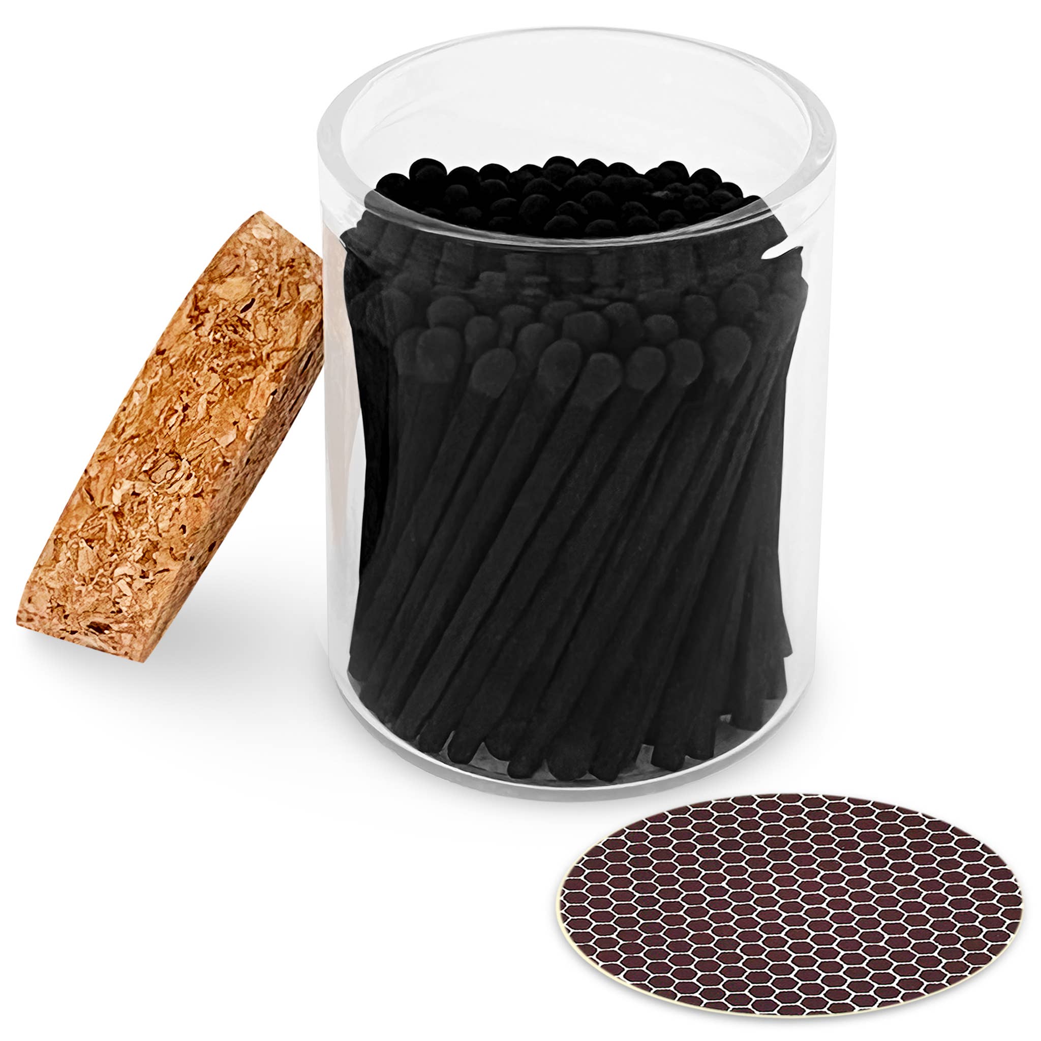 Thankful Greetings – wholesale Matches – 2" Matches in Cork Top Jar - Colors of Your Choice5