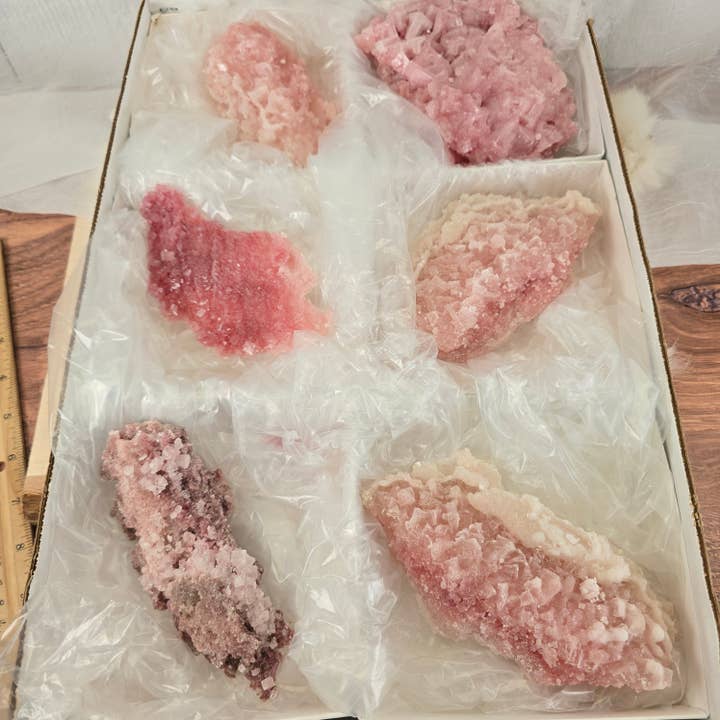 Aquamarine Daydream Wholesale - Wholesale Spiritual Stone/Crystal - 6pc Pink Halite ~ Mineral Specimen ~ Bulk Crystal Flats