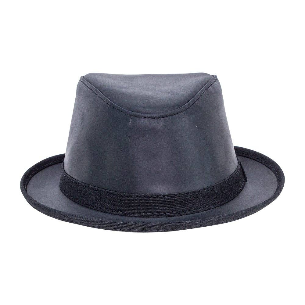 American Hat Makers - Wholesale Fedora - Unisex - Trilby Genuine Leather Fedora Hat - Style Soho2