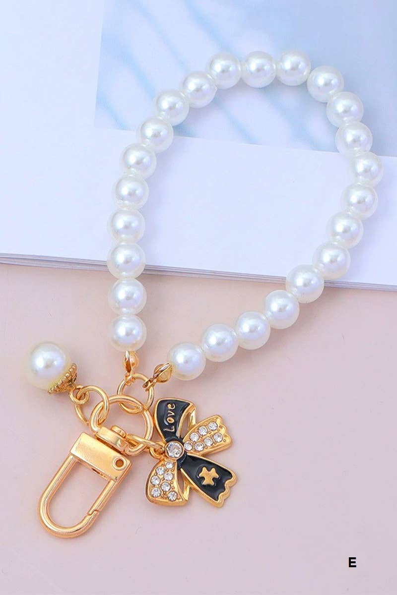 42POPS - Wholesale Keychain - Women's - .._ 0905 Elegant Pearl Phone Pendant Bag Charm Keychain SI-287533
