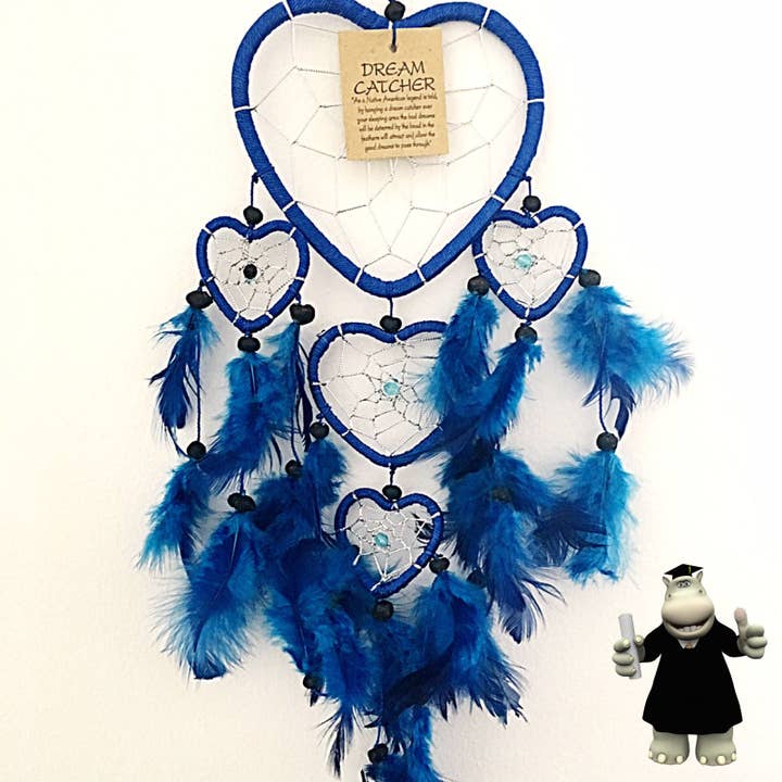 BLUE HEART SHAPED DREAM CATCHER for wholesale by The Perfect Gift Shop UK Limited
