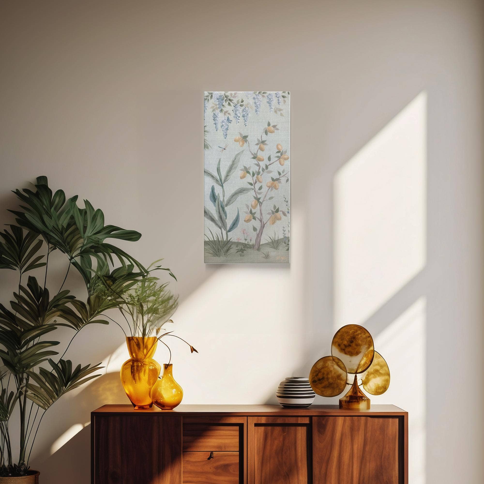 Elizabeth Alice Studio - Wholesale Art Print - Hazel, a green tropical chinoiserie canvas wrap print1