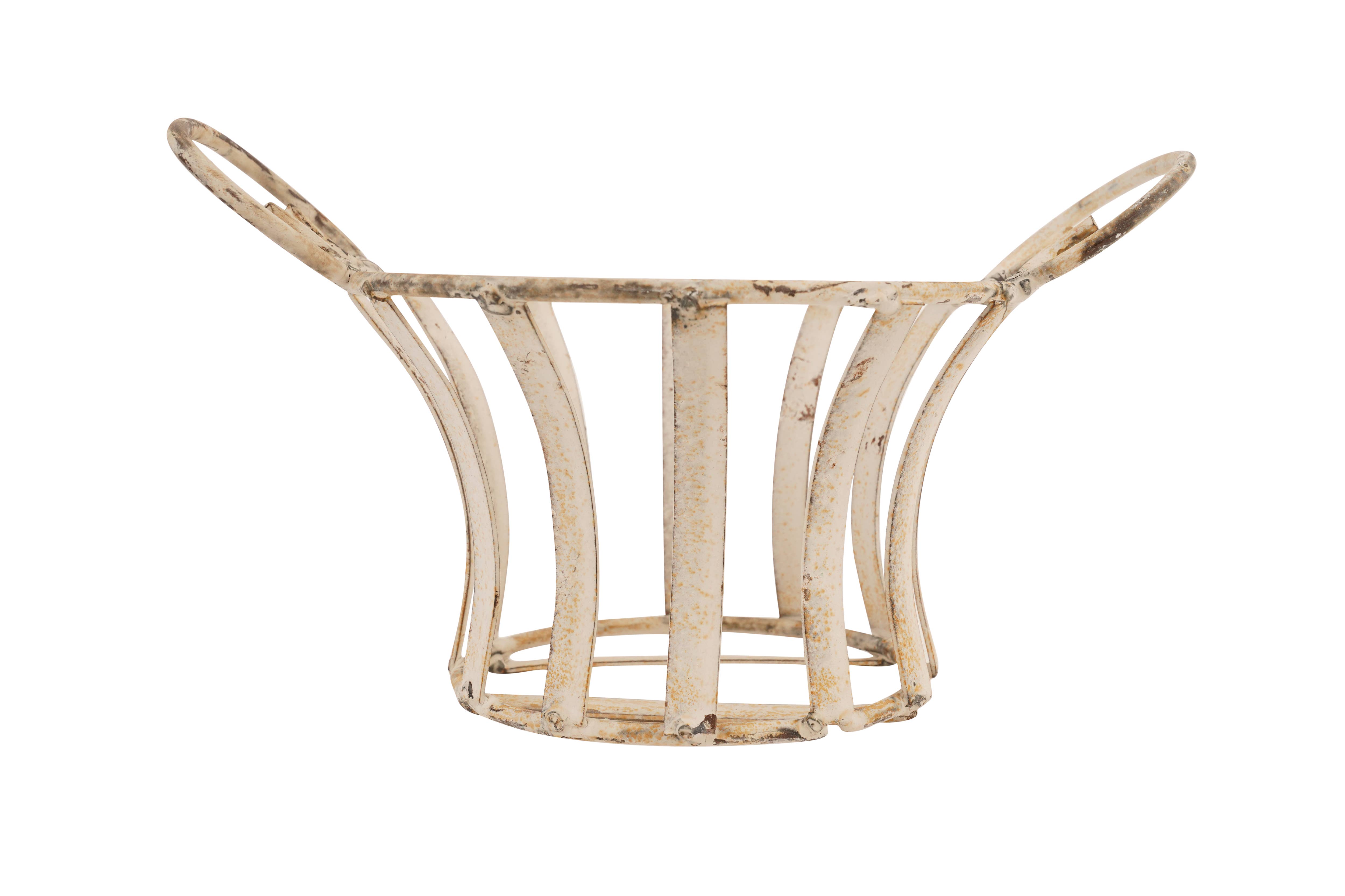 My Amigos Imports – Cesta por atacado – Cesto de Ferro para Quinta - Com Alças - 10x7x6 Polegadas - Branco1