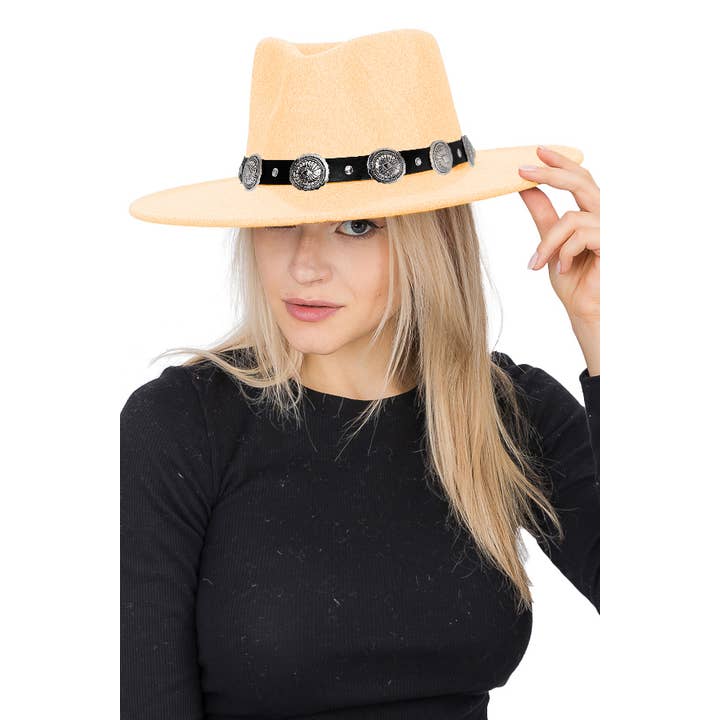 Cap Zone - Wholesale Fedora - Women's - Stagecoach Belt Pinch Crease Faux Wool Rancher Hat14