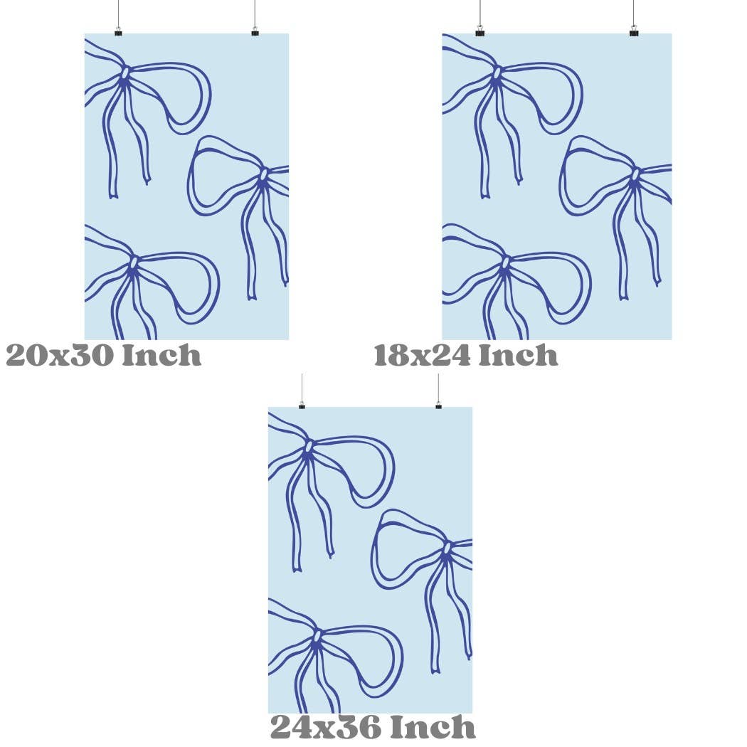 CLM Creative Studio - Wholesale Art Print - Navy Hand Drawn Bows Wall Art Prints 1