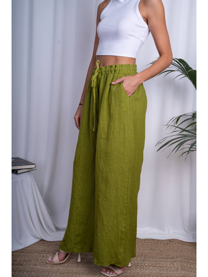 ORNELLA PARIS – wholesale Byxor - Dam – ORLENELLA PARIS plus size byxor i linne med rak och vid passform9