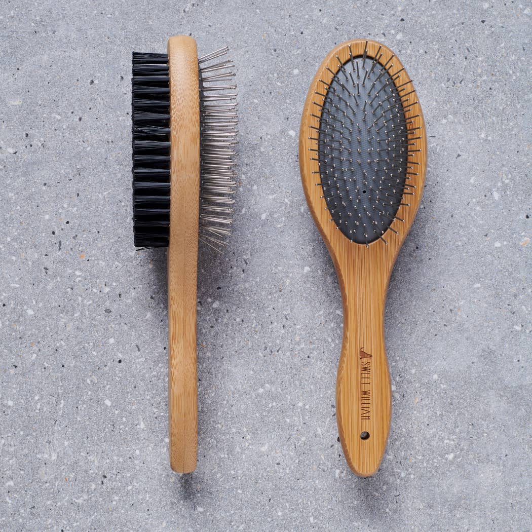 Sweet William Designs – wholesale Pet brush – Cat/dog – Dog Grooming - Bamboo double sided brush2