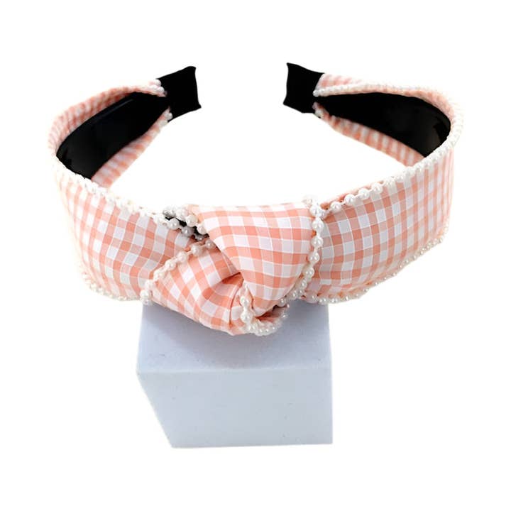 Gingham Headband for wholesale by Atlas Fashion