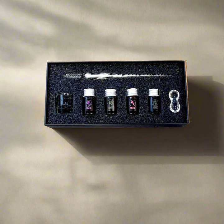 Soothi | Containers Of Creativity – Engroshandel Pen – Håndblæst glas dyppepen sæt – elegant kalligrafi og skrivning3