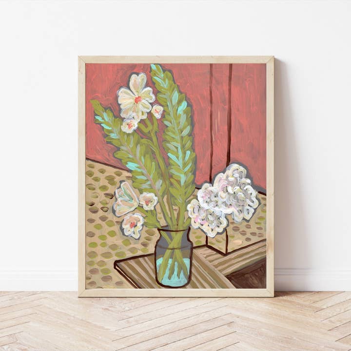 Modern Minimalist Flower Print for wholesale by El Baker Art