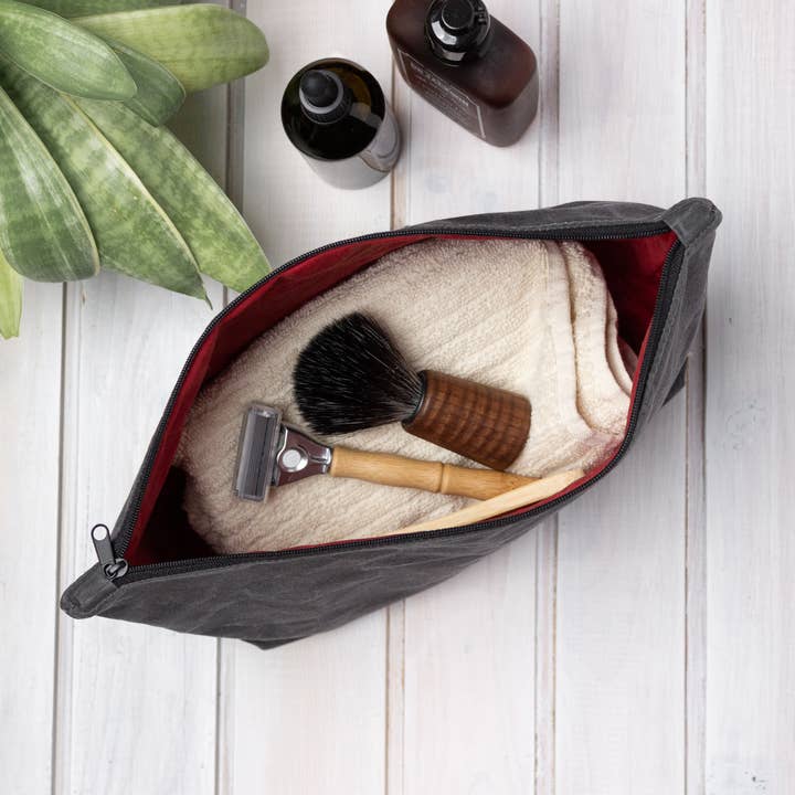 Kit dopp de lona encerada extra grande, bolsa de higiene pessoal robusta para homem por atacado de Maiook