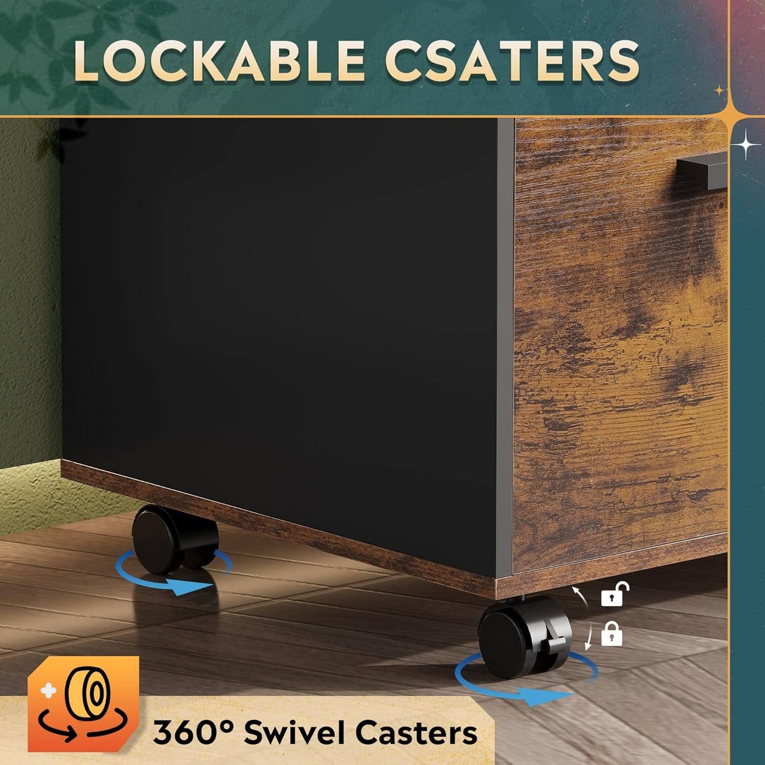 Rustic Brown 3 Drawer Wood File Cabinet With Lock For Home Office for wholesale on Faire6