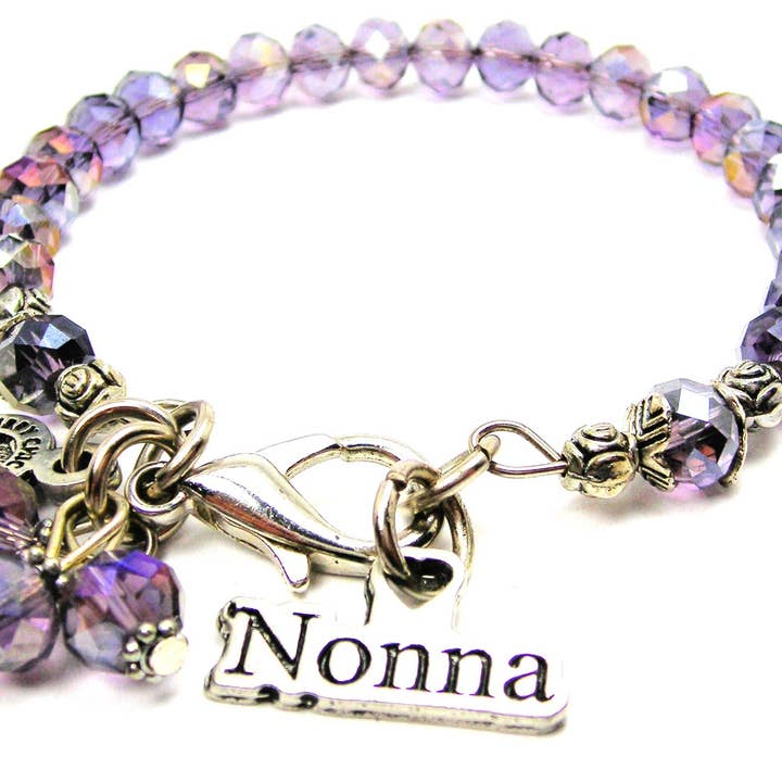Nonna - Pulsera de cristal con diseño de abuela italiana para venta al por mayor de Chubby Chico Charms