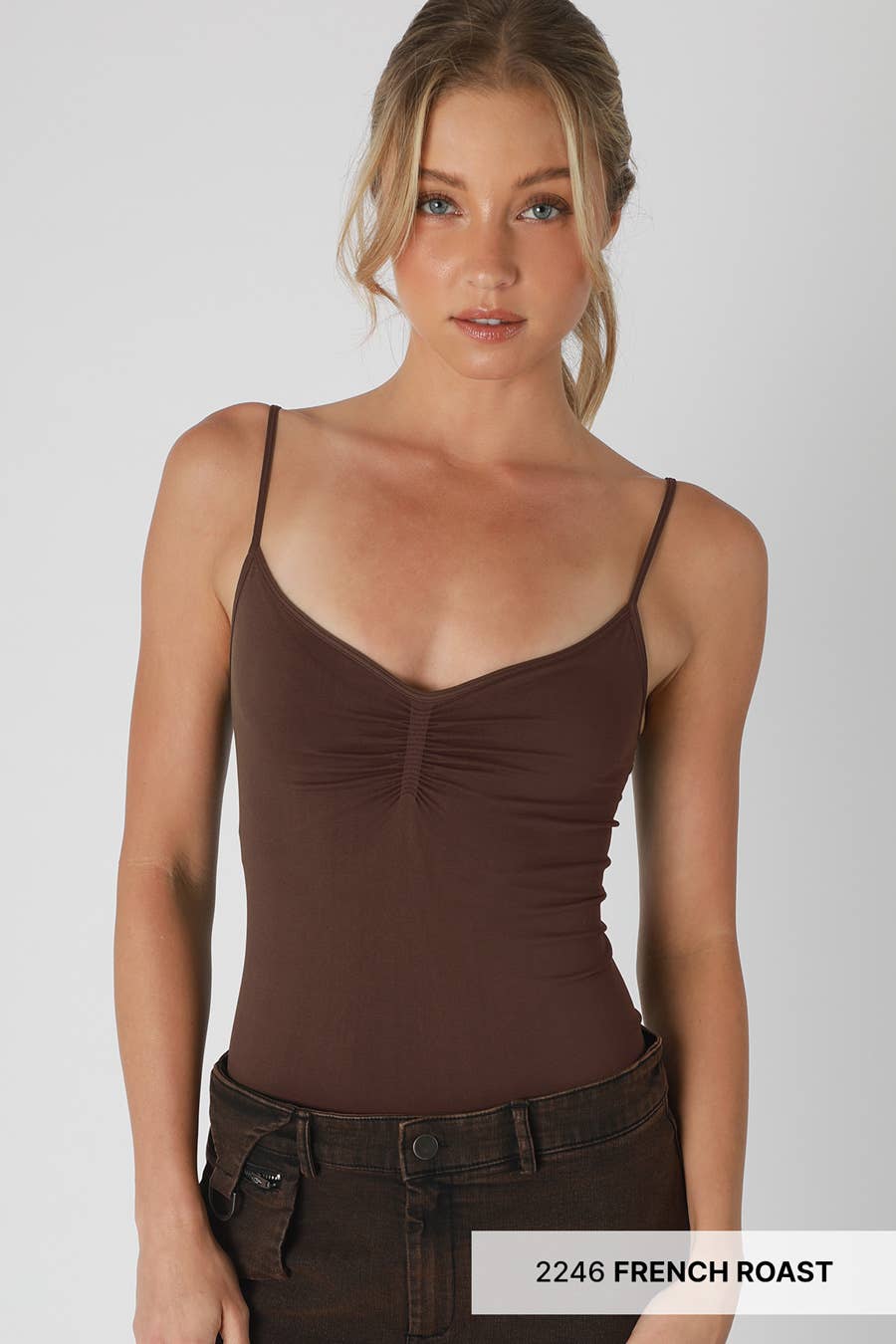 NIKIBIKI - Wholesale Camisole - Women's - NS8341-  Jersey Shirred Cami 1