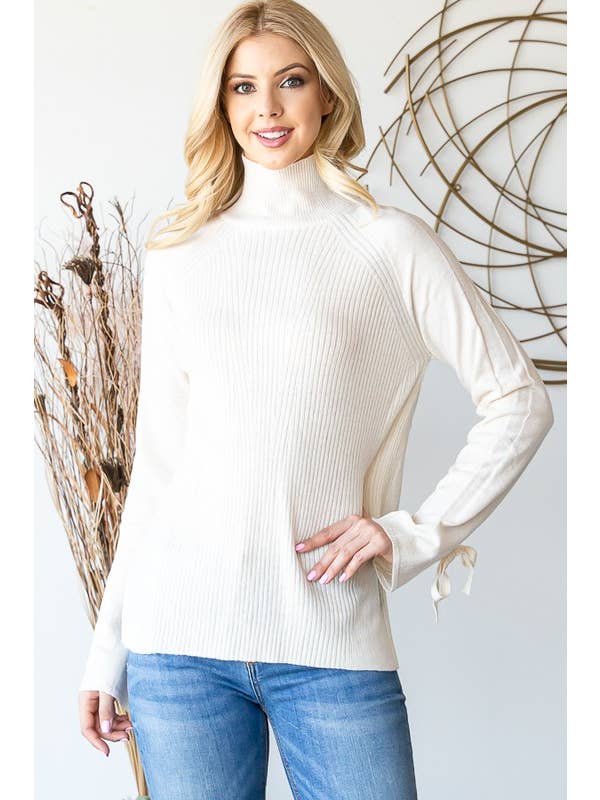 HEIMISH - Vendita all'ingrosso Top in maglia - Donna - LP137 COLLO ALTO MANICA LUNGA CON DETTAGLIO FIOCCO12