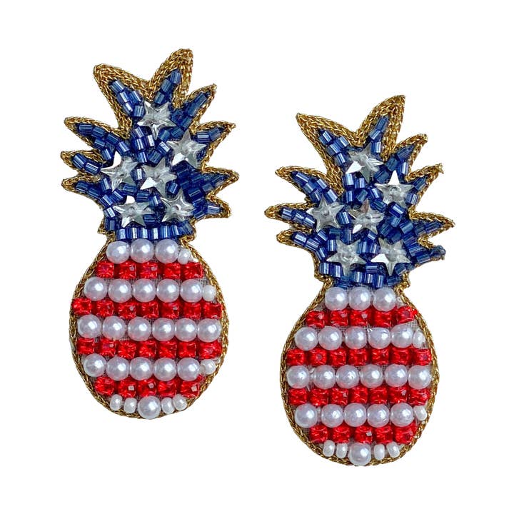 Pineapple Americana oorbellen voor wholesale door Gaby & Grace