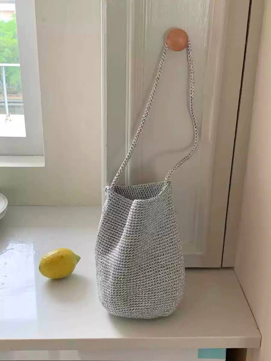 Sook Stainable - Wholesale Tote Bag - Women's - Knitting Braid Handle Basket Shape Bag19