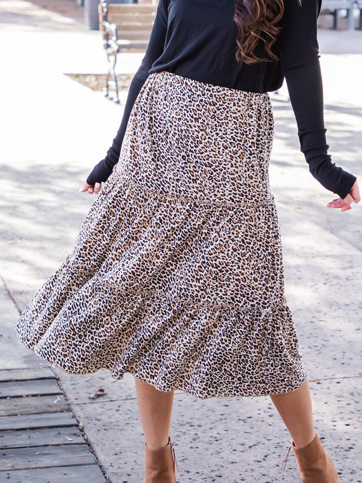 Tickled Teal - Wholesale Skirt - Women's - Amara Animal Print Skirt10