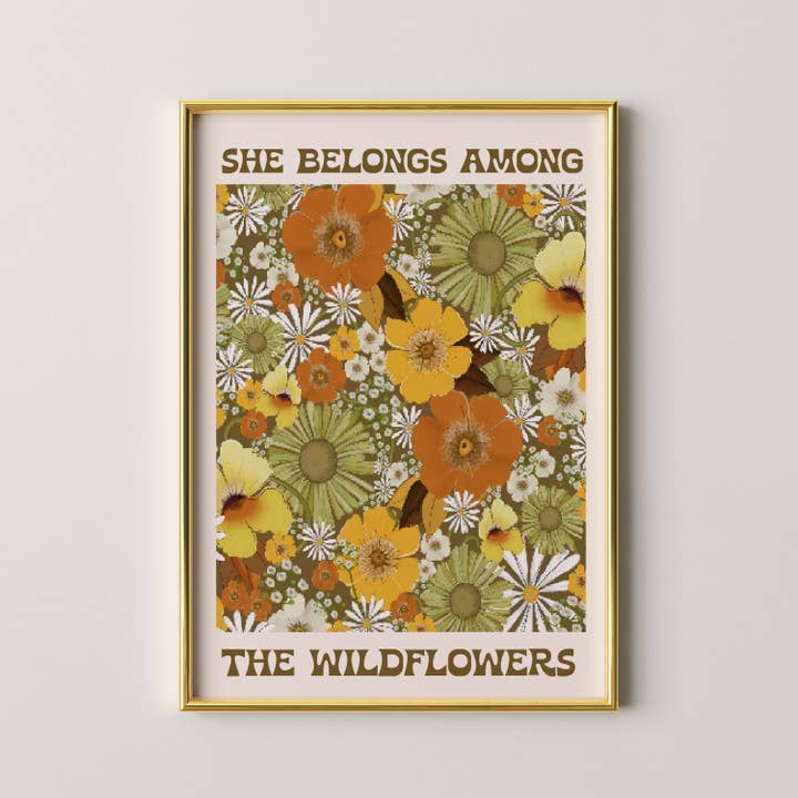 She Belongs Among the Wildflowers Print for wholesale by GiGi Thomas Designs