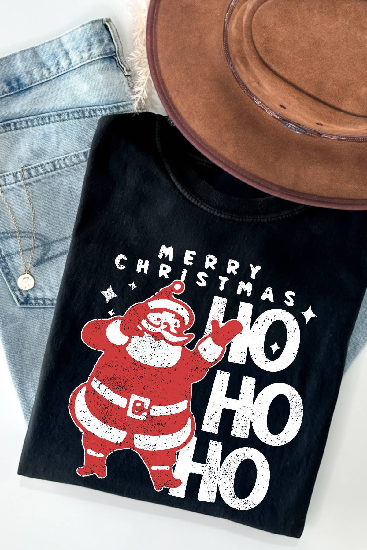 BouTeeQue Closet - Wholesale T-shirt met print - Dames - BT2241 T MERRY CHRISTMAS HO HO T-shirt met korte mouwen0
