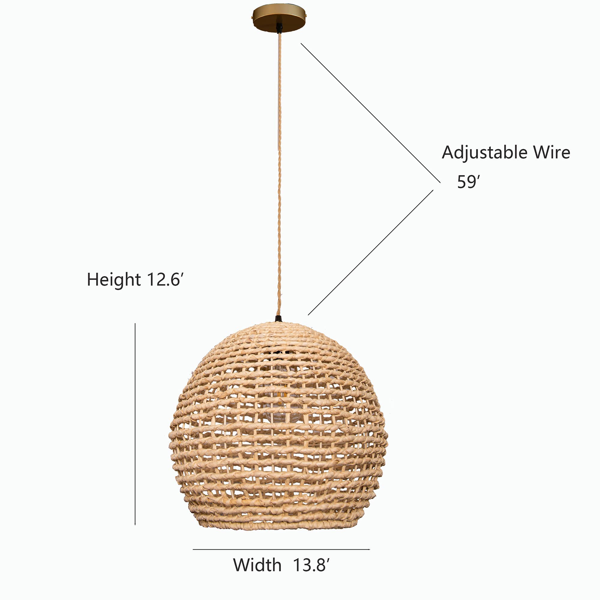 Natural Round Rattan Hanging Light handwoven Bamboo Pendant Light for wholesale on Faire3