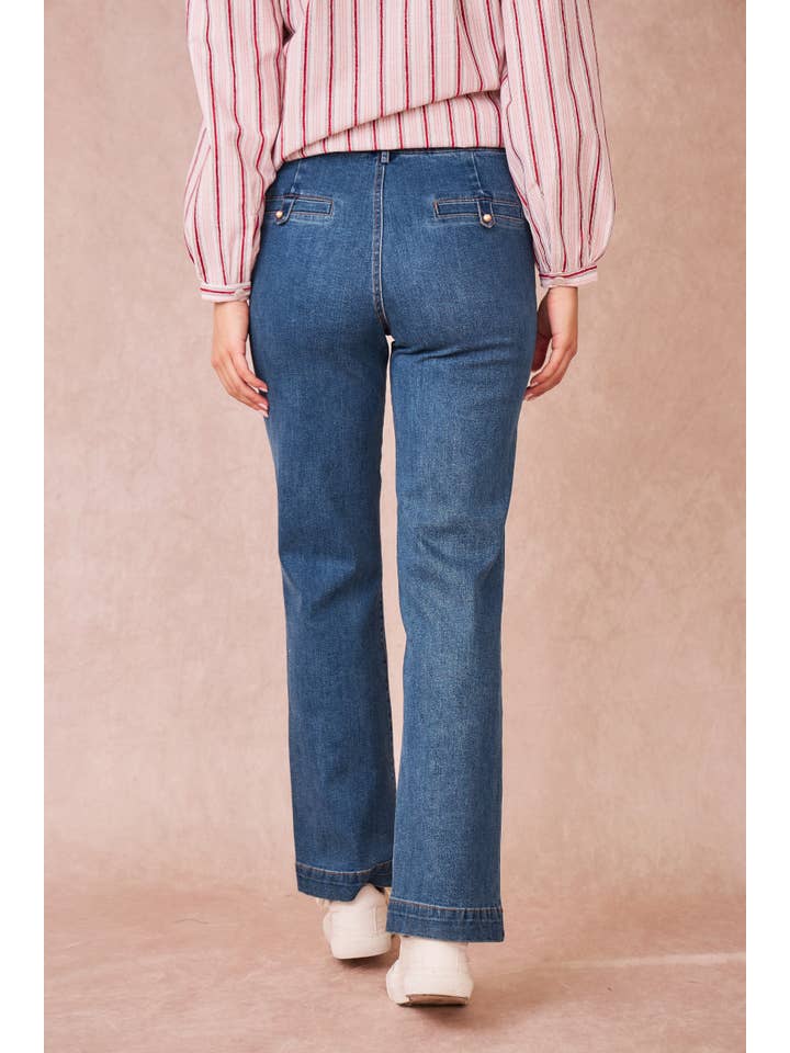 Blue PARIS Straight Leg Jeans for wholesale on Faire2